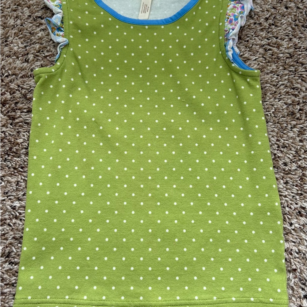 Matilda Jane Green and White Polka Dot Tank Top